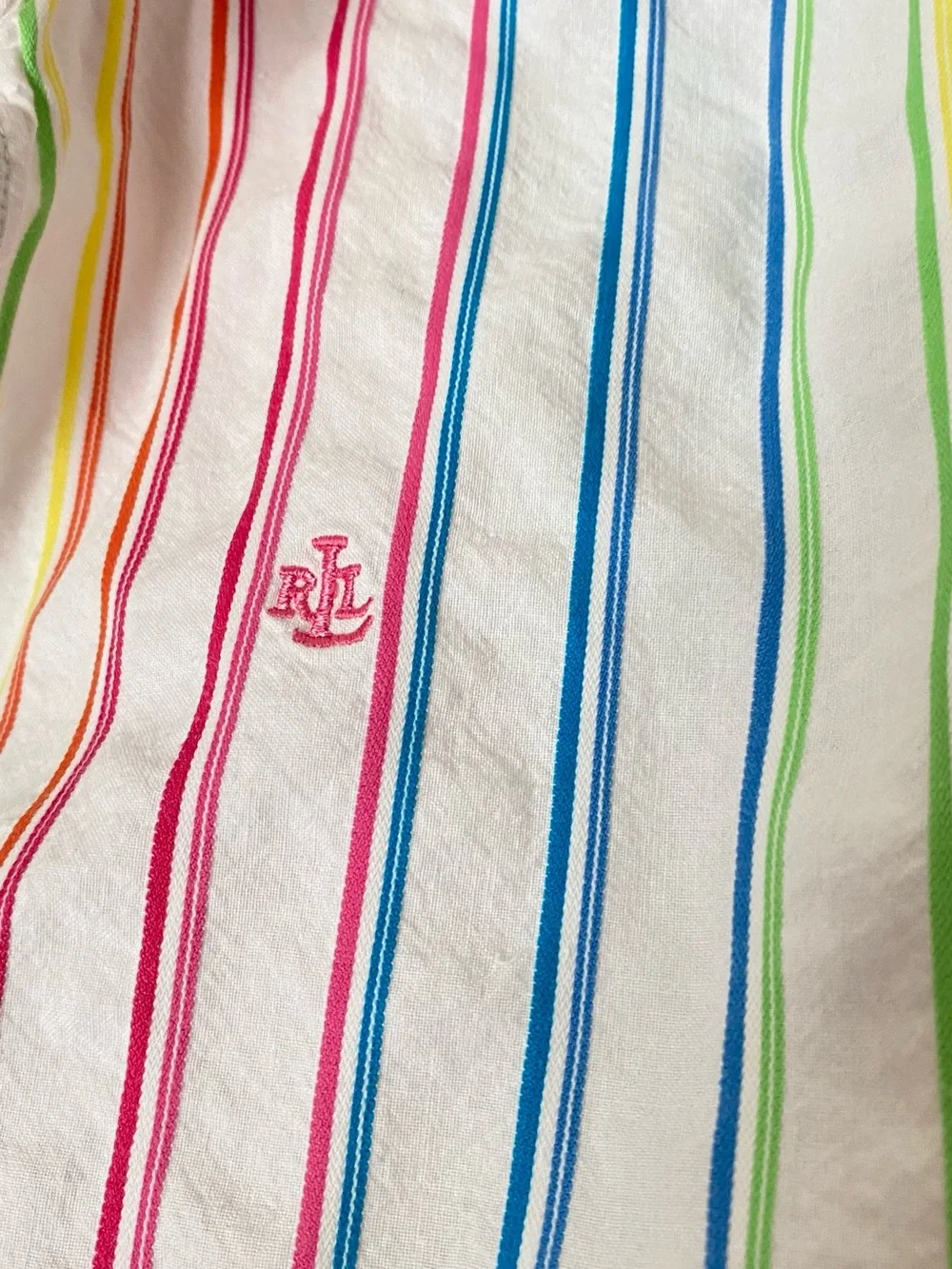 Ralph Lauren Women’s White Multi-Stripe Button-Up Shirt